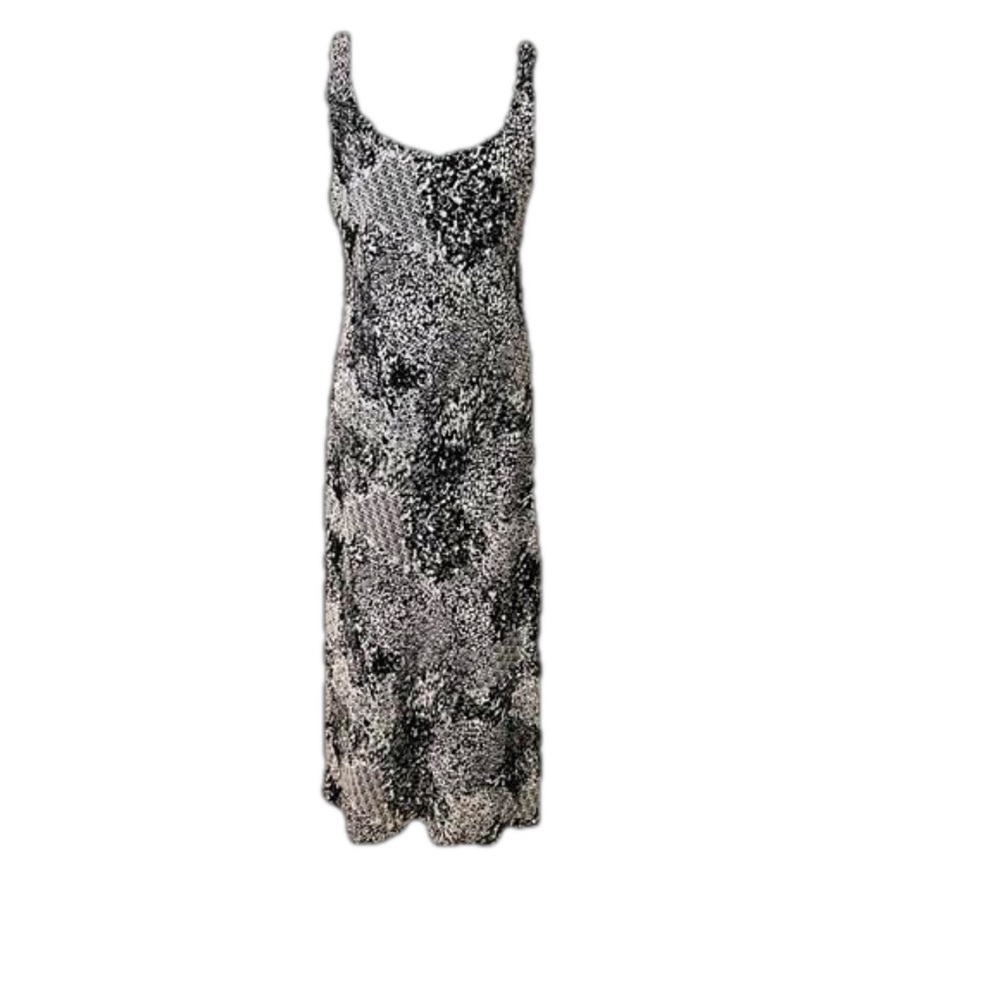 Studio I Black and White Print Sleeveless Maxi Dress Size 12